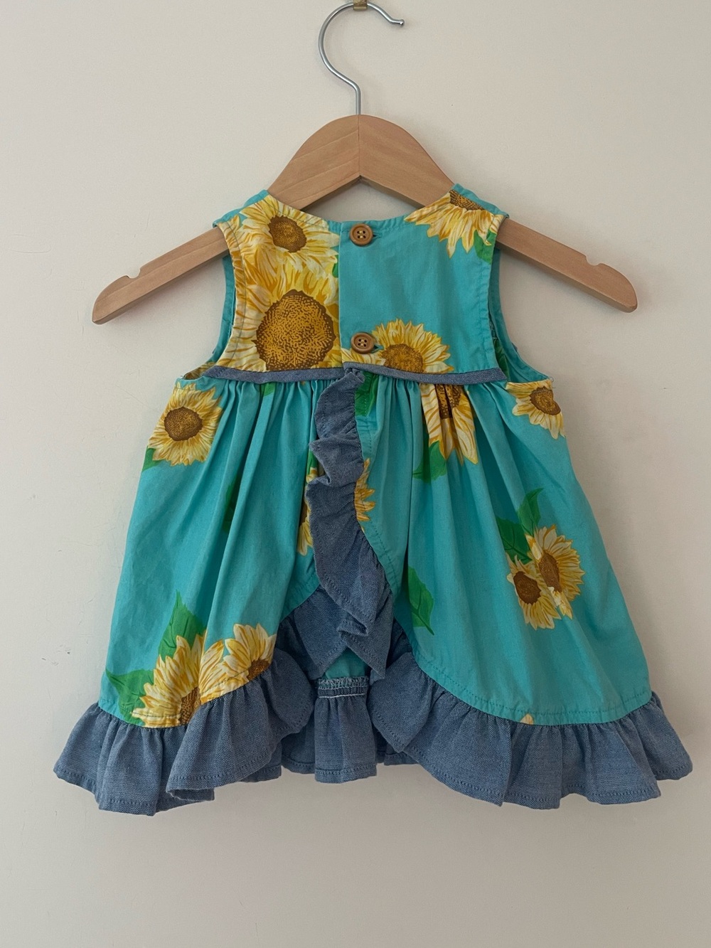 ELEANOR ROSE EUC/LN Vibrant Sunflower Ruffle Swing Top - Picture 2 of 5